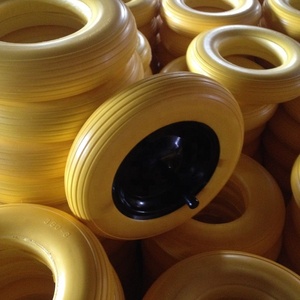 <span class=keywords><strong>Roue</strong></span> <span class=keywords><strong>en</strong></span> mousse de polyuréthane PU jaune 3.50-8 de 14 pouces pour brouettes et chariots à main, axe long, pneus de chariot non pneumatiques, fabriquée <span class=keywords><strong>en</strong></span> Chine - Product Image 4