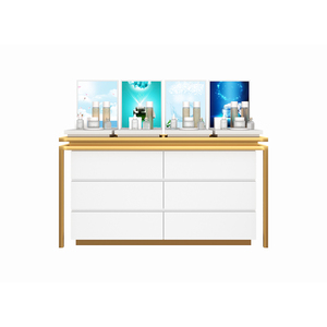 Vẻ đẹp chăm sóc da cửa hàng vàng trắng sang trọng bán lẻ trang điểm cửa hàng đứng Salon Xe đẩy Bảng hiển thị mỹ phẩm truy cập - Product Image 2
