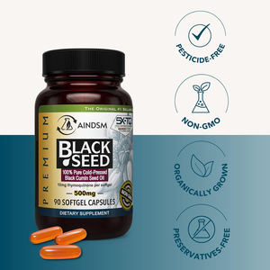 Cápsulas de gel blando de soporte inmunológico de aceite de semilla negra orgánica Cápsula de gel suave de aceite de semilla negra antioxidante de crecimiento de cabello de timoquinona - Product Image 3