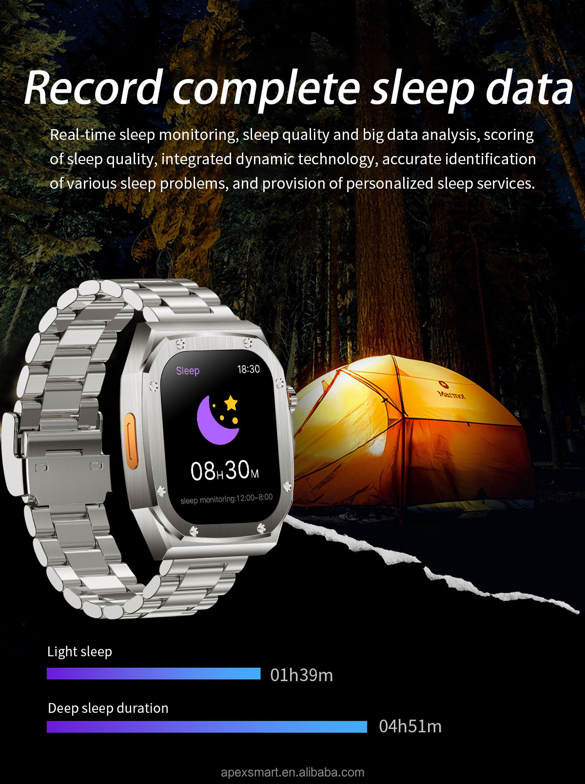 APEXSMART Z71max - Waterproof Smart Watch with Fitness Tracker