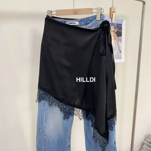 <span class=keywords><strong>Mini</strong></span>-<span class=keywords><strong>jupe</strong></span> d'<span class=keywords><strong>été</strong></span> haut de gamme en dentelle, style français, taille haute, anti-plis, design asymétrique, luxe léger - Product Image 5