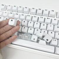 Spot Wholesale Minimalist White Keycaps MDA Height 115-key Side-printed Characters PC Semi-transparent Luminous Keyboard Gorras