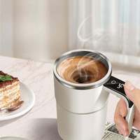 Mug mélangeur intelligent portable en acier inoxydable avec détection de température et agitation automatique pour café