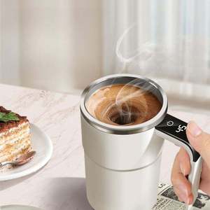 Mug mélangeur intelligent portable en acier inoxydable avec détection de température et agitation automatique pour café - Product Image 6