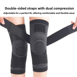Genouillère de compression en nylon tricoté élastique avec sangles réglables pour le soutien pendant la course - Product Image 5