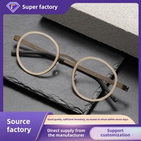 Gafas de Miopía con Armazón de Titanio Ultraligero de la Serie Designer, Tamaño Pequeño, Estilo Retro, con Lentes Anti-Luz Azul