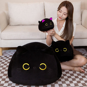 Bonito gato preto travesseiro de pelúcia brinquedos chaveiro macio Stuffed Animal Toy Plushie chaveiro saco pingente - Product Image 2