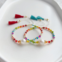 KKBEAD KKBEAD Perle Gland Bracelets pour Femmes Bijoux Minimaliste Amitié Bracelets & Bracelets Bohème Coloré Cristal Naturel 4.5g