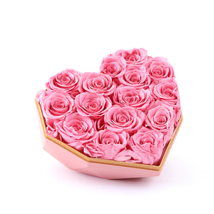 Coshinerose Luxury Wedding Decor Preserved Flower Eternal Rose In Diamond Heart Shape Box
