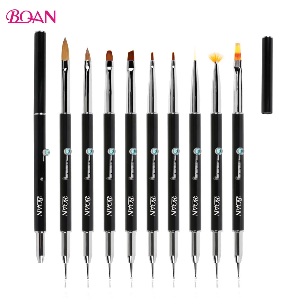 100% pure kolinsky sable Oval acrylic 3D Liner One Stroke Ombre Flat nail art gel brush nail art Dotting Pen manufacturers whole