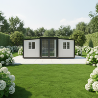 Villa Préfabriquée de Luxe Extensible à Double Aile de 20/40 pieds, 2-3 Chambres, Salon, Hall, Montage Facile, pour Hôtel