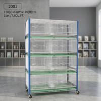 Cage en métal Crown 2001 pour perroquets, poulets et pigeons - Durable, pliable, respirante, confortable, montage facile, fermeture de porte