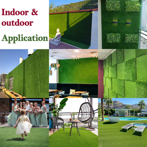 <span class=keywords><strong>Pelouse</strong></span> <span class=keywords><strong>synthétique</strong></span> durable d'herbe de gazon vert artificiel anti UV de haute densité pour la décoration d'aménagement paysager de maison de mur - Product Image 4