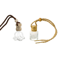 Bouteille en verre de parfum pendentif vide en bois personnalisable bouteille de diffuseur de voiture suspendue