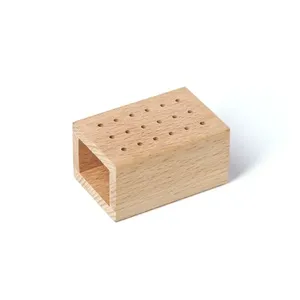 Support de rangement et présentoir en bois pour 18 embouts de ponceuse à ongles, boîte de rangement vide pour têtes de ponçage, étui organisateur pour outils de manucure - Product Image 3