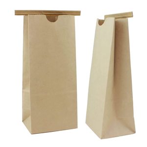 Sacs d'emballage en papier kraft marron à fond plat pour thé, noix, fruits et café – Vente en gros directe usine - Product Image 1