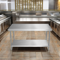 Table robuste en acier inoxydable 304 et 430 Inox pour la cuisson des aliments dans les hôtels et les restaurants