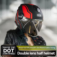 Nouveau casque de moto ABS PC 3/4 demi-face certifié DOT, modulaire, à double visière, accessoires de conduite