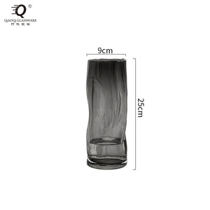 <strong>Original</strong> Color Creative Pleated Straight Tube Glass <strong>Vase</strong> Lucky Bamboo Home Living Room Creative Decoration - Product Image 5