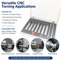 Kit de 9 porte-outils de tournage CNC avec plaquettes en carbure 20mm 25mm, outils de coupe indexables pour tournage, rainurage et filetage