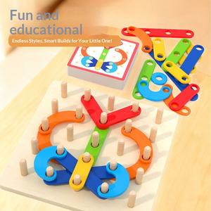 Set di Blocchi di Costruzione in Legno Montessori con Forme Geometriche, Numeri, Alfabeto e Variabili per l'<span class=keywords><strong>Educazione</strong></span> Precoce dei Bambini - Product Image 3