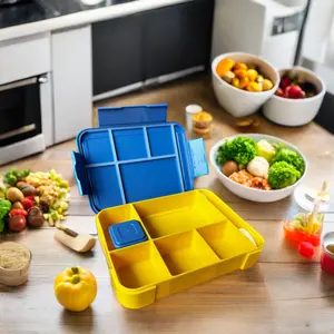 Caja Tiffin reutilizable ecológica para niños, contenedor de alimentos saludables con función de conservación de frescura, fácil de llevar