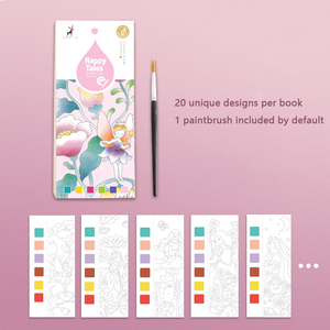Livre de coloriage à l'<span class=keywords><strong>aquarelle</strong></span> DIY pour enfants, 20 feuilles, bloc de peinture portable avec pinceau, peinture activée par l'eau, cadeau de voyage personnalisable - Product Image 6
