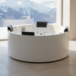 Moderna Bañera Redonda <span class=keywords><strong>de</strong></span> Acrílico <span class=keywords><strong>para</strong></span> Exteriores con <span class=keywords><strong>Hidromasaje</strong></span>, Spa con Jacuzzi <span class=keywords><strong>para</strong></span> 4-5 Personas, Ideal <span class=keywords><strong>para</strong></span> Apartamentos, Villas, Hoteles y Hogares - Product Image 1