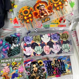 En gros 16Oz UV décalcomanies dessin animé tasse autocollants tasse enveloppes PET plastisol matériel étanche taille personnalisée pour gobelets impression - Product Image 3