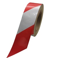 Ruban de signalisation rouge et blanc auto-adhésif avec billes de verre, autocollant réfléchissant haute visibilité pour avertissement de sécurité et sauvetage d'urgence