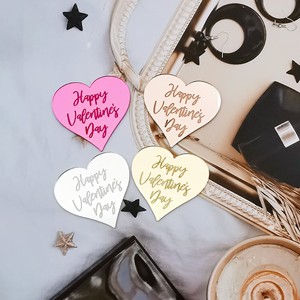 Pièces de monnaie <span class=keywords><strong>en</strong></span> acrylique pour la Saint-Valentin, fournitures pour fête d'anniversaire de mariage, ensemble de décoration de gâteau imprimé avec inscription « Love » - Product Image 3