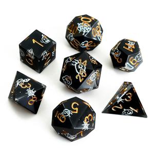 Juego de Dados DND con Diseño de Halloween en Blanco, 7 Piezas, Dados Poliédricos de Resina con Bordes Afilados para Dungeons & Dragons <span class=keywords><strong>RPG</strong></span> - Product Image 2