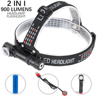 Lampu Senter LED Multifungsi 2-in-1 Terbaik, Daya Tinggi, Bahan Aluminium Alloy, IP44, Pengisian Daya Magnetik, Lampu Taktis EDC 18650