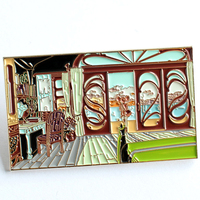 Épinglettes personnalisées en émail doux souvenir en métal plaqué argent en laiton avec sérigraphie Art de collection