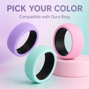 Coque de protection en silicone pour Oura Ring 5/4 Galaxy Ring RingConn Ultrahuman, couleur menthe pastel rose, style macaron doux, pour femmes. - Product Image 4