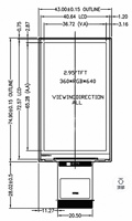 Module LCD TFT BOE 2,95 pouces 360*640 40 broches Interface MCU Écran LCD couleur HD IPS Pilote ST7701S Rétroéclairage LED WSD 400