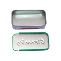 Boîte en fer blanc rectangulaire coulissante avec logo personnalisé, fabricant OEM, qualité alimentaire, petite boîte de rangement vide pour bonbons avec couvercle coulissant