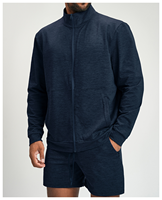 Veste de course athlétique personnalisée pour homme, à fermeture éclair intégrale, avec capuche, manches longues, séchage rapide, anti-UV, pour le fitness et l'hiver