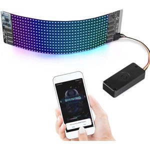 Module LED flexible RGB programmable Bluetooth, mini matrice d'affichage 16x32 pixels, contrôle par application mobile, sac à dos - Product Image 1