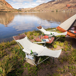 Siêu Nhẹ Xách tay Oxford gấp ghế tựa lưng cao phần còn lại chân cho cắm trại ngoài trời bãi biển câu cá ăn trưa nghỉ ngả Phân - Product Image 2