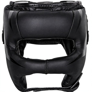 Boxing <b>Mouth</b> <b>Guard</b> Black Adjustable Leather Durable Cheek Chin Ear Protection MMA Combat <b>Sports</b> - Product Image 4