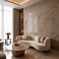 Dalle de pierre frittée polie Gris Normandie Premium 1800x1200x9mm avec veinage gris pour comptoir, mur, sol et projets commerciaux