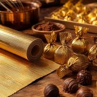 Kertas Kemasan Cokelat Aluminium Foil Bergelombang Embos Grosir untuk Kemasan Permen Kelas Makanan Aluminium Foil