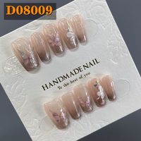 10 faux ongles en ABS faits à la main, kit de nail art personnalisable en gros avec des designs uniques pour femmes