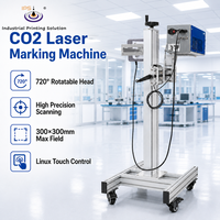 Machine de marquage laser CO2 intelligente IPS-LC60 F MG avec contrôle tactile Linux pour date, logo, code-barres