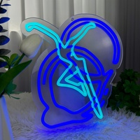 Enseigne néon personnalisable à intensité variable, panneau lumineux LED, bannière néon pour décoration murale de fête à domicile