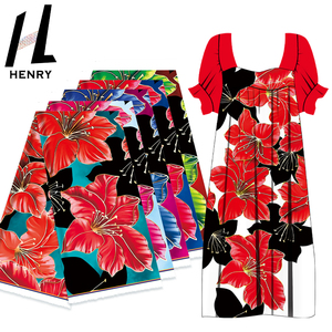 Henry Factory New Design Nice Red Rose Simple Pattern Print Fabric per abito Islander - Product Image 3