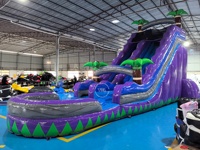 Toboggan aquatique gonflable double piste de 22 pieds, qualité commerciale, pour enfants et adultes – Grande vente pour aires de jeux extérieures
