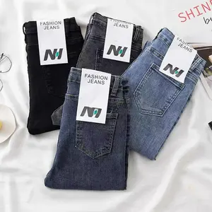 Best Standard Cheap Blue Plus Size Fabric Good Women High Waist Jeans Fall Jeans Thin Pants Women Denim Pant For Women