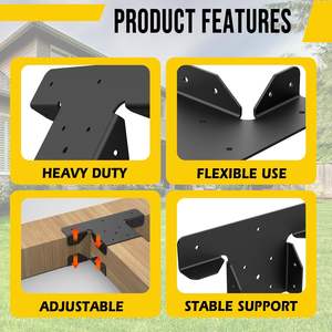 4x4 T Forme Post et Faisceau Connecteur Truss Toit Attache Pergola Support pour <span class=keywords><strong>Bois</strong></span> Réglable Post Cap - Product Image 4